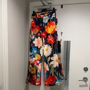 Floral Wide Leg Women's Pants